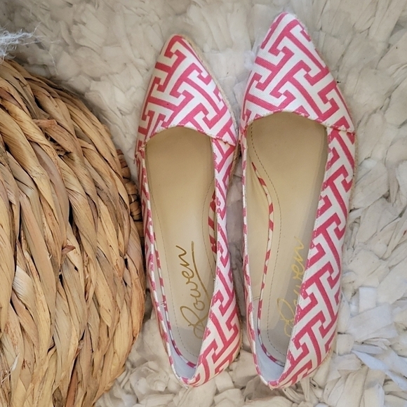 Rowen Geometric Print Pink And White loafers - Picture 2 of 10